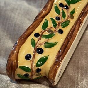 Hand painted Long Olive Dish 11” x l 1/2”